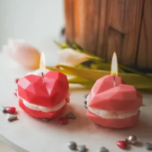 Lumânare din ceară de soia inimioară