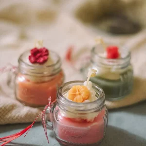 Lumânare mărțișor borcănel cu floricică